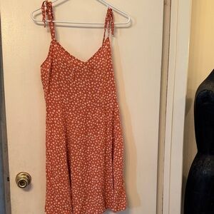 GAP Terracotta Floral Dress with Tie Straps